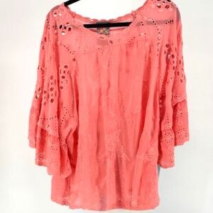 Johnny Was Embroidered Blouse Size L